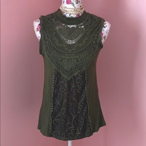 Tank top with crochet detail